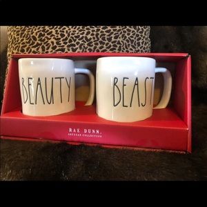 Rae Dunn beauty and beast mug set